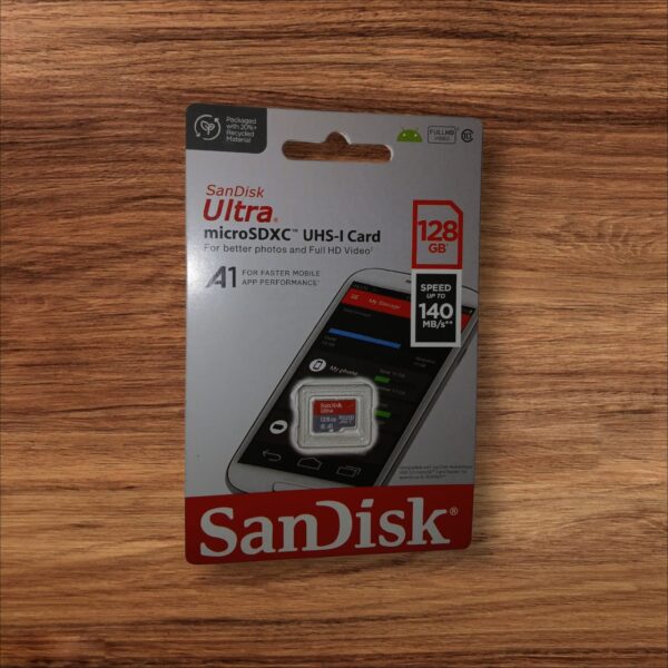 SanDisk Ultra 128GB microSDXC UHS-I Memory Card – Up to 140MB/s, Full HD Support, Waterproof, Shockproof, X-Ray Proof