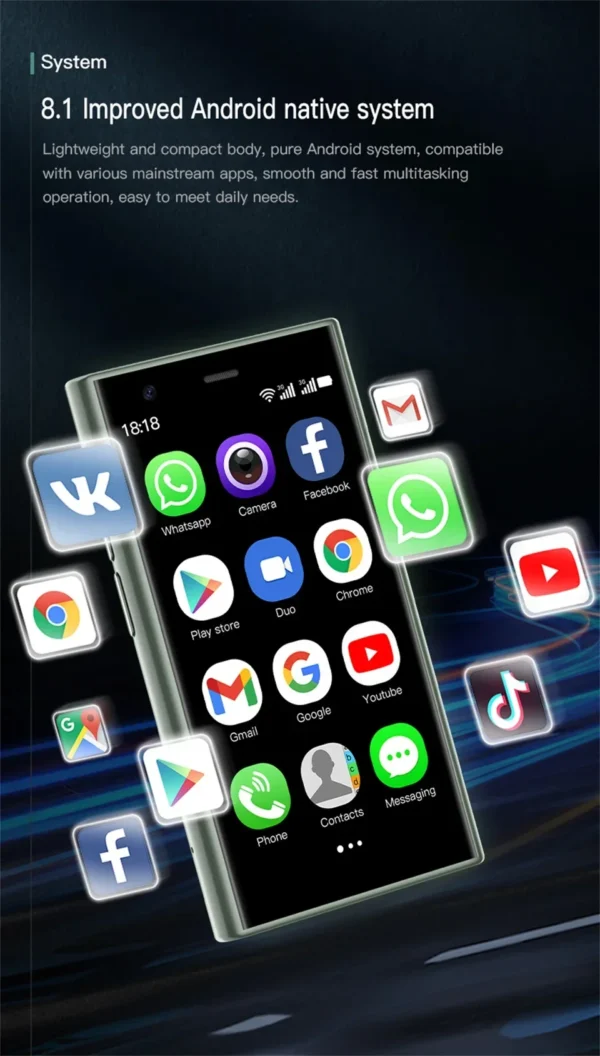 SOYES Mini Smartphone Android 8.1 2GB+16GB S23 Pro Dual SIM 3.0 Inch 1000mAh 3G Mobile Phone 1000mAh Small Super Mini Cellphone